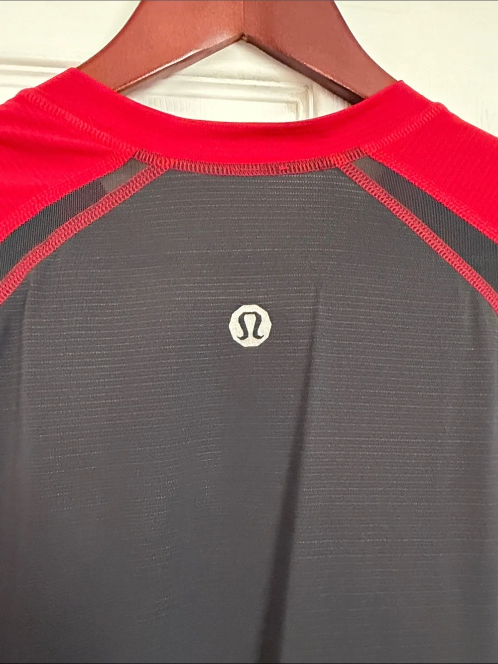 lululemon athletica Men's Red and Gray Tshirt